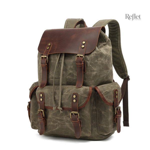 Cartable vintage à poches multiples, pratique et stylé
