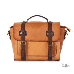 Cartable vintage en cuir pour femme, élégant et pratique
