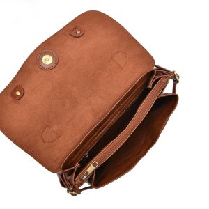 Sac en cuir marron au style rétro pour un look unique
