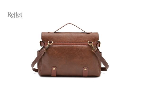 Cartable vintage en cuir, parfait pour le travail ou l'école