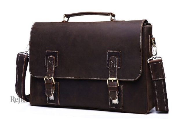 Cartable en cuir, design vintage raffiné et fonctionnel