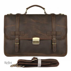 Cartable en cuir rétro pour un look élégant