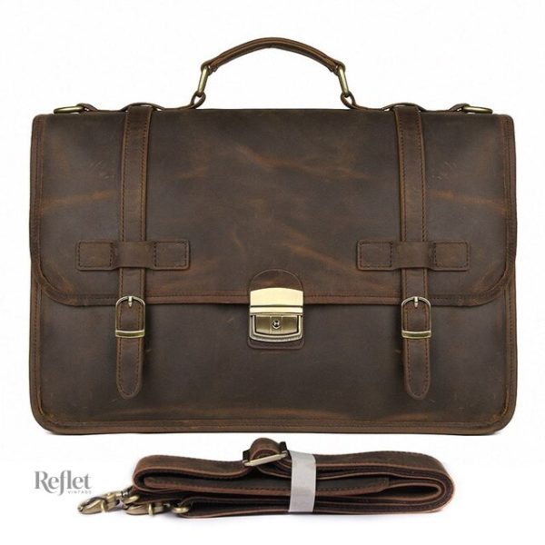 Cartable en cuir rétro pour un look élégant