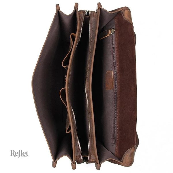 Accessoire de mode : cartable en cuir vintage