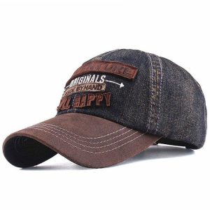 Casquette en jean avec design vintage pour une allure décontractée