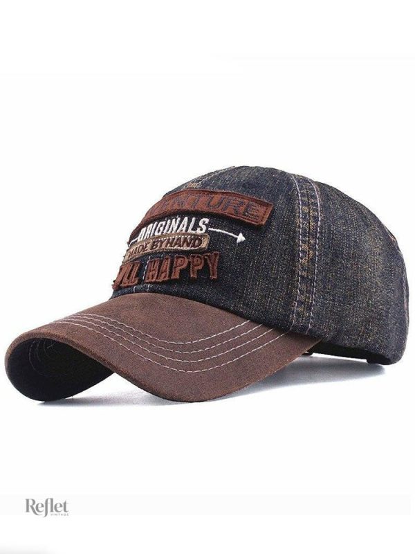 Casquette en jean avec design vintage pour une allure décontractée