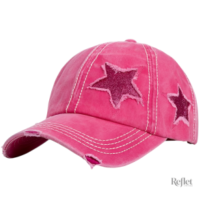 Casquette vintage rose en tissu léger et confortable