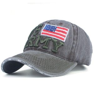 Casquette US Army en coton avec visière incurvée