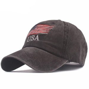 Casquette vintage USA en coton, style rétro
