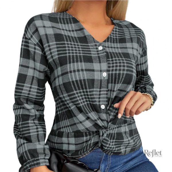 Chemise à carreaux, mode femme rétro
