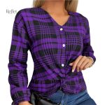Chemise vintage à motifs classiques pour femme