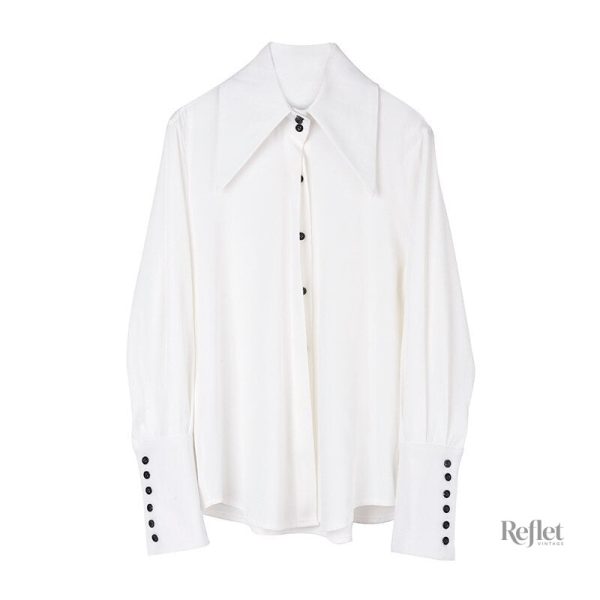 Chemise blanche vintage pour femme élégante et rétro