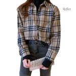 Chemise Vintage Décontracté Femme Jaune et Noire