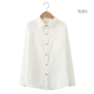 Chemise beige en daim style vintage pour femme