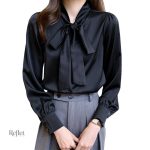 Chemise vintage femme avec nœud élégant