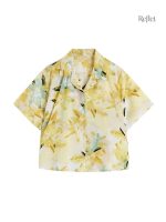 Chemise vintage à manches courtes pour femme