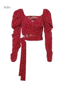 Chemise féminine courte vintage avec motifs uniques et colorés