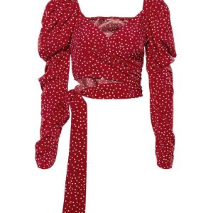 Chemise féminine courte vintage avec motifs uniques et colorés