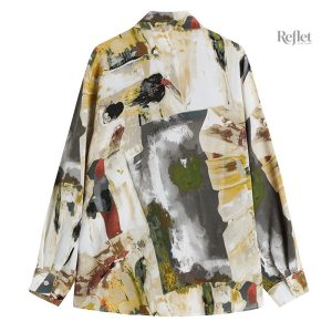 Chemise femme avec motifs colorés, ambiance vintage et unique