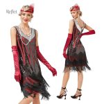 Costume Année 20 Robe élégante, style rétro années folles