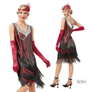 Robe années 20 avec détails scintillants pour soirées vintage