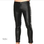 Cuir moto vintage homme pantalon