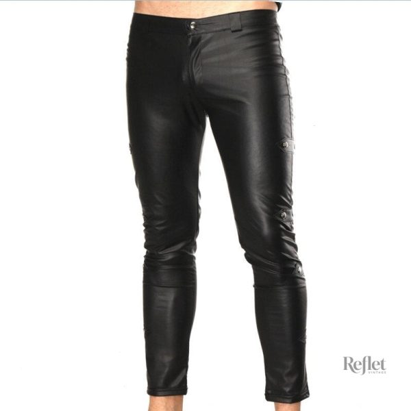 Pantalon cuir homme chic vintage