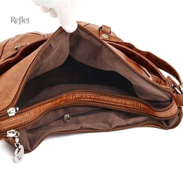 Sac pour femmes en cuir avec design vintage tendance