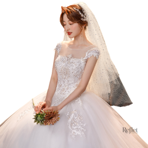 Robe de soirée femme, coupe princesse avec jupe ample
