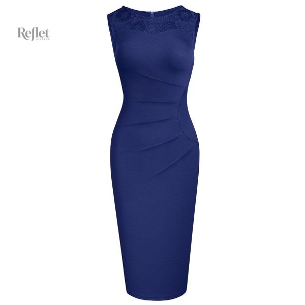 Robe féminine années 40 avec taille cintrée