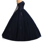 Robe longue bleu foncé pour enfants, style princesse
