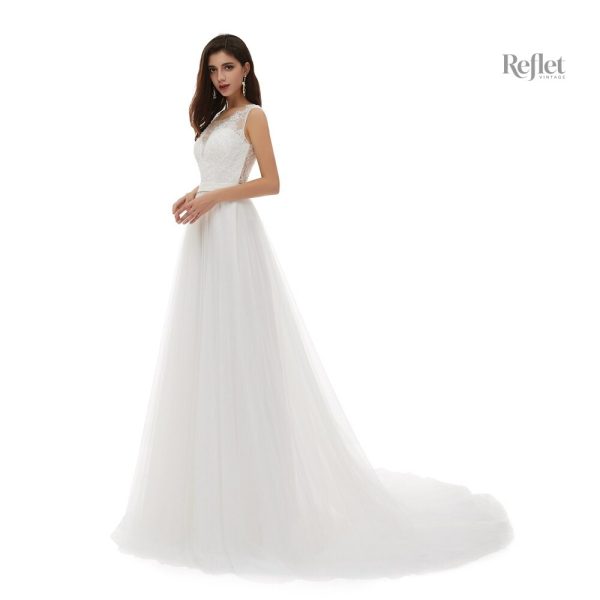 Robe de mariée princesse, dentelle délicate et glamour