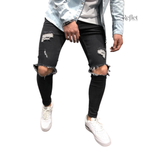 Jean homme vintage, effet destroy, coupe moderne et tendance