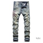 Jean homme vintage délavé au style rétro