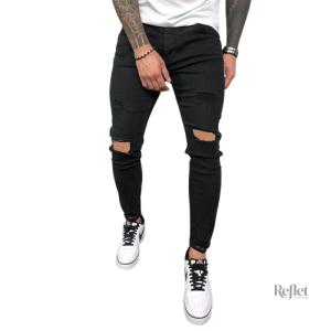 Jean homme style rétro avec coupe classique et délavage