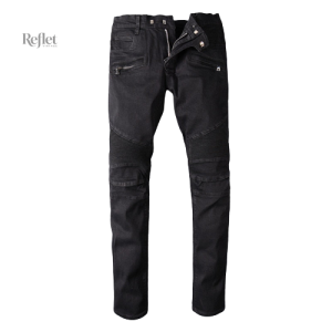 Jean noir vintage pour homme, style décontracté et intemporel
