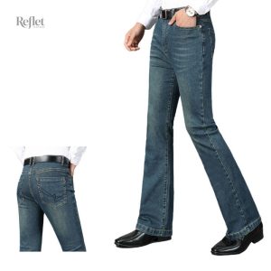 Jean vintage homme taille haute, style décontracté