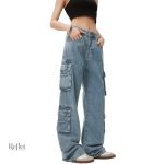Jean cargo homme, style rétro avec poches
