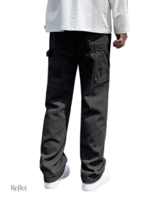 Jean vintage noir pour homme, style décontracté
