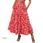 Jupe à motifs floraux, style années 70