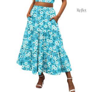 Jupe à fleurs style rétro des années 70