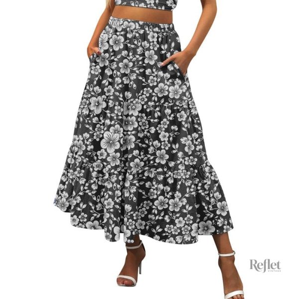 Jupe à fleurs avec taille élastique