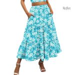Jupe midi à fleurs couleurs vives