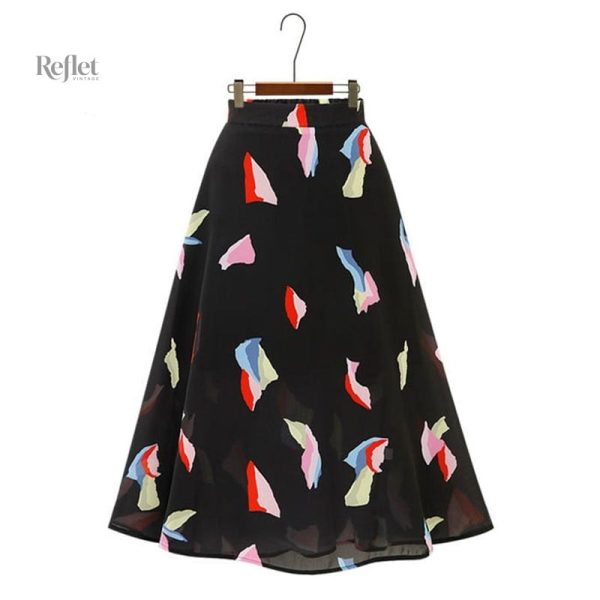 Modèle de jupe vintage à motifs floraux