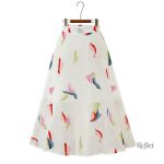 Jupe années 70 avec motifs fleuris vibrant