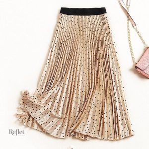 Jupe vintage à pois, élégante et féminine