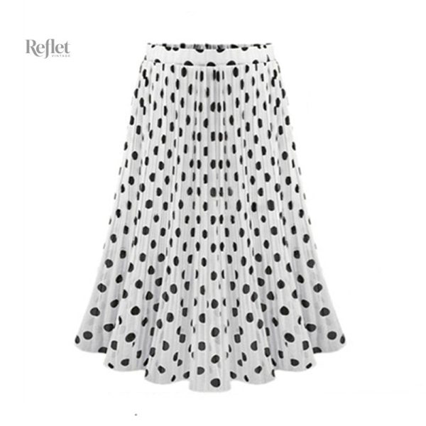 Jupe vintage à pois tendance rétro