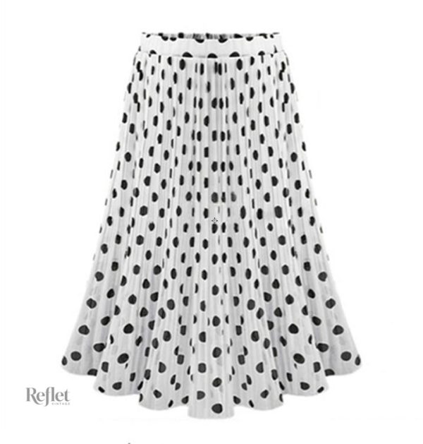 Jupe années 50, motif à pois classique