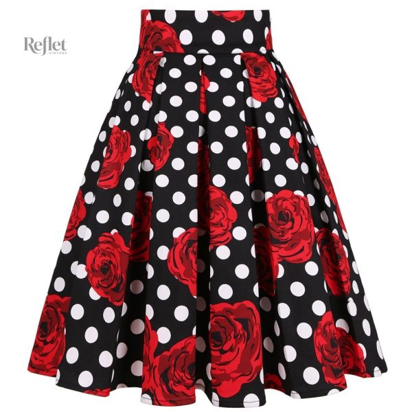 jupe-a-pois-annees-60-1 Jupe années 60 à pois, style vintage