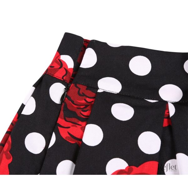 Jupe classique à pois, look années 60
